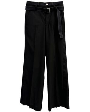Sacai Vaqueros Con Cinturón - Negro