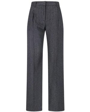 Lardini Pinstripe-Print Pleated Pants - Blue