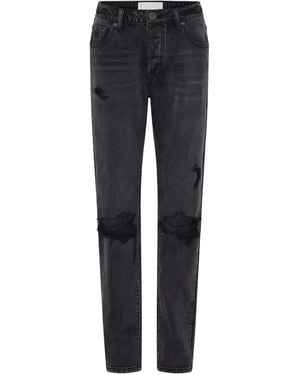 One Teaspoon Five-Pocket Distressed Jeans - Blue