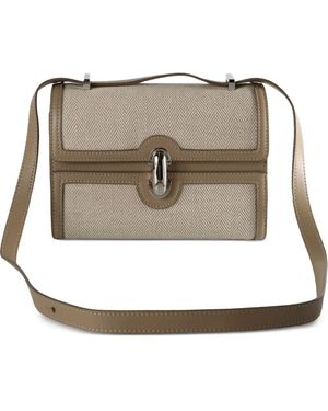 SAVETTE Herringbone-Pattern Flap Cross Body Bag - Gray