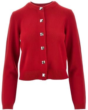 Tory Burch Cardigan Mit Blumenknöpfen - Rot