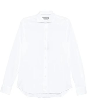 Canali Camisa Con Cuello Italiano - Blanco