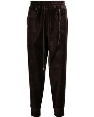 MASTERMIND WORLD Tapered Velour Track Trousers - Black