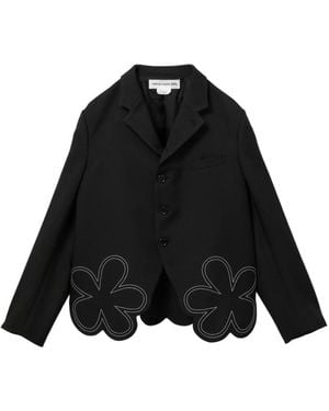 Comme des Garçons Floral-Embroidered Jacket - Black