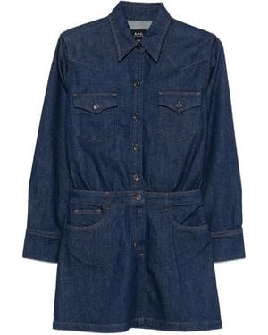 A.P.C. Denim Mini Dress - Blue