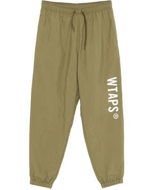 WTAPS Logo-Print Track Trousers - Green