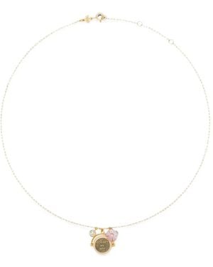 Tory Burch Forget Me Not Charm Pendant Necklace - White