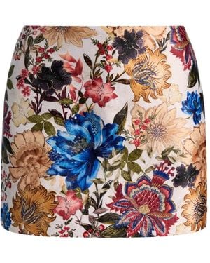 Alice + Olivia Rubi Floral-Print Mini Skirt - Natural