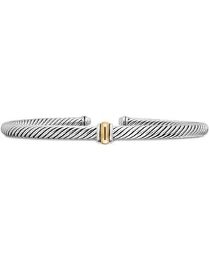 David Yurman 18Kt And Sterling Classic Cable Station Bracelet (4Mm) - White