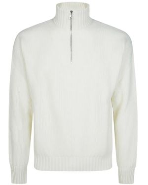 Diana Studio Ribbed Quarter-Zip Jumper - White