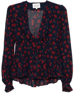 Reformation Top Mads Oversize - Azul
