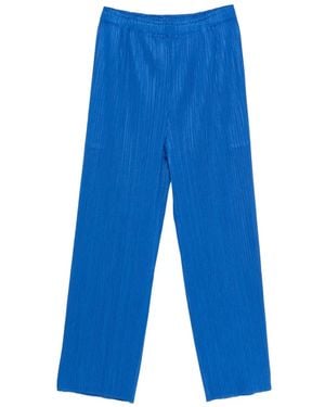 Pleats Please Issey Miyake Pantalon À Design Plissé - Bleu