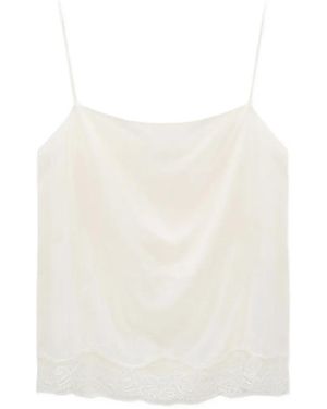 Dorothee Schumacher Habotai Silk Lace Trim Camisole - White