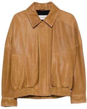 Nour Hammour Dalma Leather Jacket - Brown