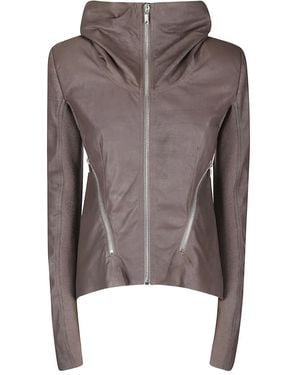 Rick Owens Naska Zip-Front Leather Biker Jacket - Brown