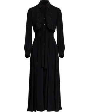 Elie Saab Embroidered Maxi Dress - Black