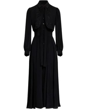 Elie Saab Embroidered Maxi Dress - Black