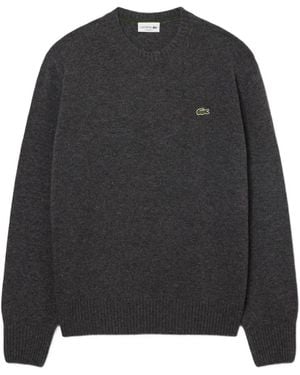 Lacoste Logo-Patch Crew-Neck Jumper - Black