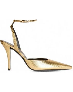 Balmain Pumps Mit Riemen Aus Geprägtem Metallic-Leder - Mettallic