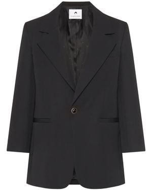 Marine Serre Twill Boxy Blazer - Black