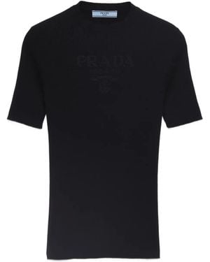 Prada リブ セーター - ブラック