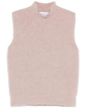 AROVESCIO High-Neck Knit Sleeveless Top - Pink