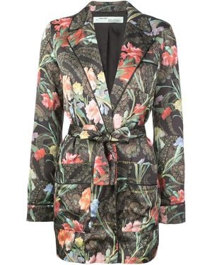 Off-White c/o Virgil Abloh Floral Belted Jacket - Gray