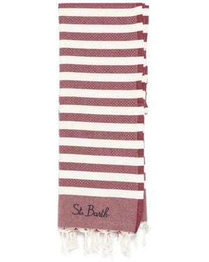 MC2 Saint Barth Foutas Striped Beach Towel - White