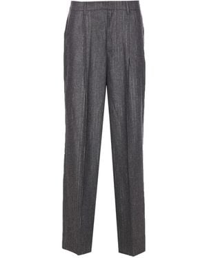 Zadig & Voltaire Pantaloni Gessati Con Pieghe - Grigio