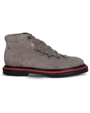 Isaia Lace-Up Suede Boots - Brown