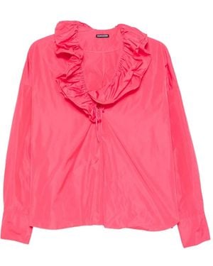 Susanne Bommer Ruffled Tie-Fastening Blouse - Pink