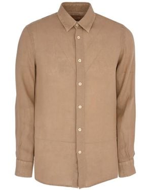 120% Lino Buttoned Long-Sleeve Shirt - Natural