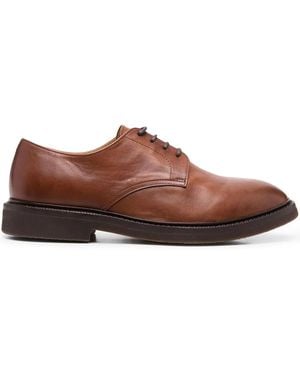 Brunello Cucinelli Lace-Up Leather Derby Shoes - Brown