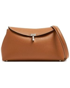 TOTEME T-Lock Leren Shopper - Bruin