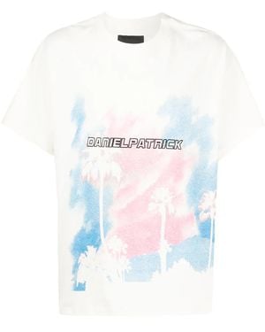 Daniel Patrick Graphic-Print Crew Neck T-Shirt - White