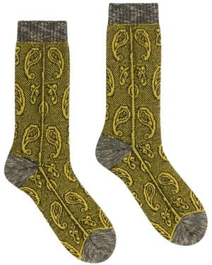 Dries Van Noten Jacquard Wool Socks - Green