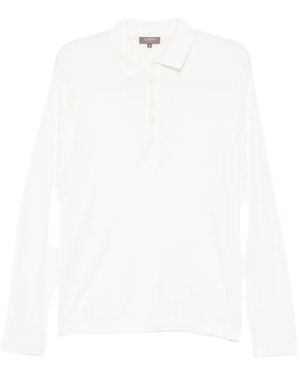 N.Peal Cashmere Cotton Polo Shirt - White