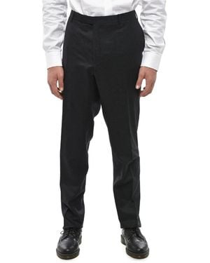 Corneliani Flat-Front Wool Tailored Trousers - Black