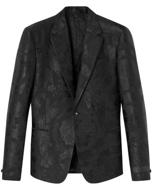 Versace バロッコジャカード シングルジャケット - ブラック