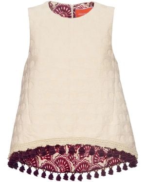 La DoubleJ Fringed La Scala Top - Natural