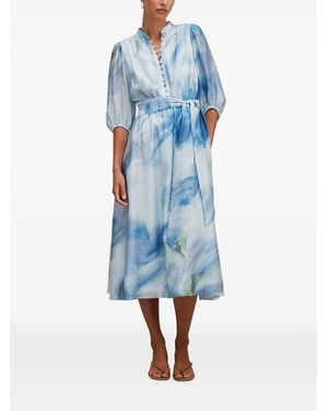 EVER NEW Lorena Abstract-Print A-Line Midi Dress - Blue