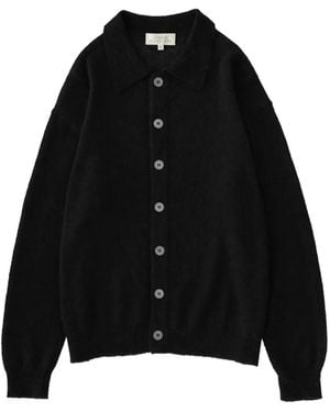 Studio Nicholson Hamto Polo Button Cardigan - Black