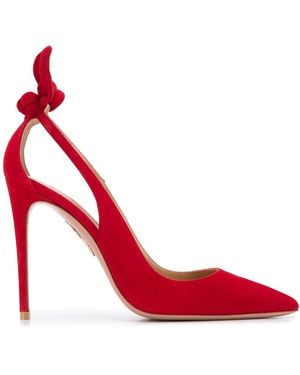 Aquazzura 105Mm Bow Tie Court Shoes - Red