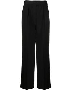 MSGM Wide-Leg High-Waist Trousers - Black