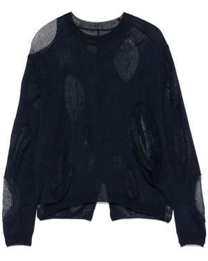 Yohji Yamamoto ステッチニット トップ - ブルー