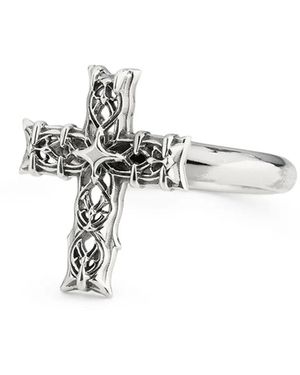 Emanuele Bicocchi Notre-dame Cross Ring - White