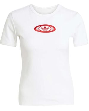 adidas Logo-embroidered T-shirt - Weiß