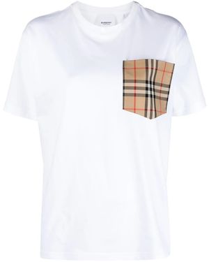 Burberry Vintage Check Pocket Oversized T-shirt - White