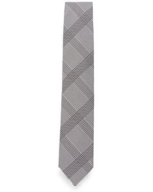 Lardini Check-Pattern Tie - White