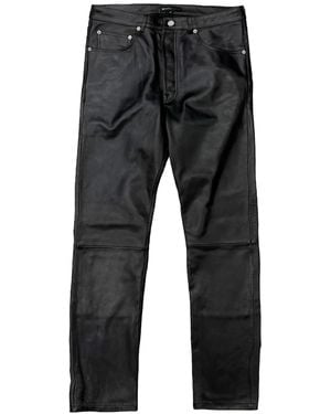 Purple Brand Straight-Leg Leather Pants - Gray